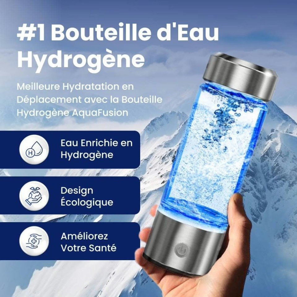 AquaFusion bouteille d'eau hydrogénée – hydratation antioxydante portable